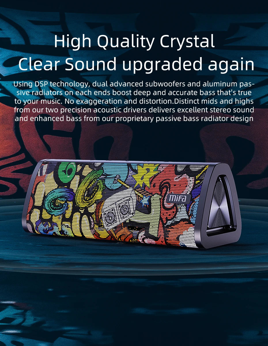 Mifa A10 Plus Altoparlante Bluetooth 20 W, Suono Stereo 360, Impermeabile IPX7, Bluetooth 5.0, 24 Ore Di Riproduzione