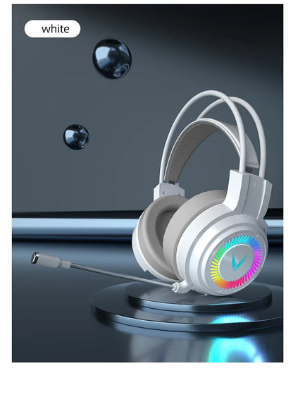 Cuffie Gaming 7.1 Surround Con Microfono Led Per PC Suono Chiaro Pieghevoli Comfort