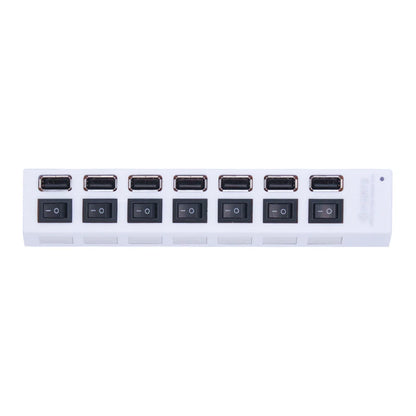 Hub Usb 2.0 a 7 Porte Con Alimentazione Esterna e Interruttore Espansore per Pc e Periferiche