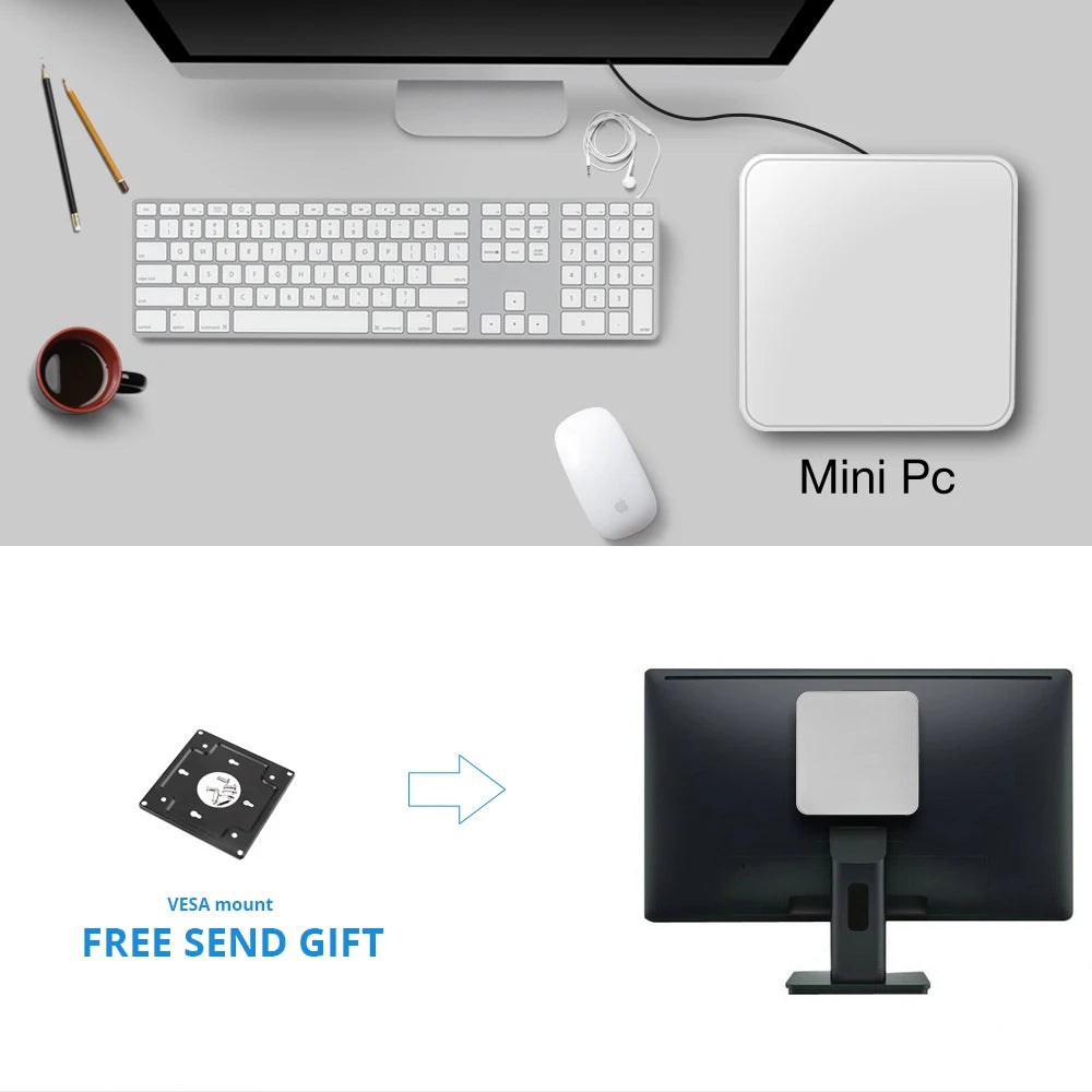Mini PC HTPC Core i5 3317U 4200U Windows 10 ventola di raffreddamento 8G RAM DDR3L Mini Computer da gioco HDMI Wifi Office Home Desktop minipc