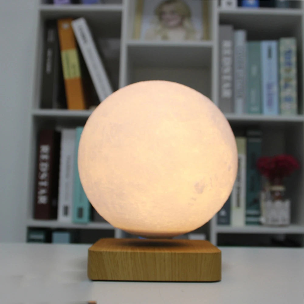 Lampada Lunare a Levitazione Magnetica 3D LED Notturna Galleggiante Rotante per Casa