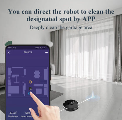 Aspirapolvere Robot Abir X8 con Laser Mappatura LiDAR SLAM e Zone Pulizia Multiplano