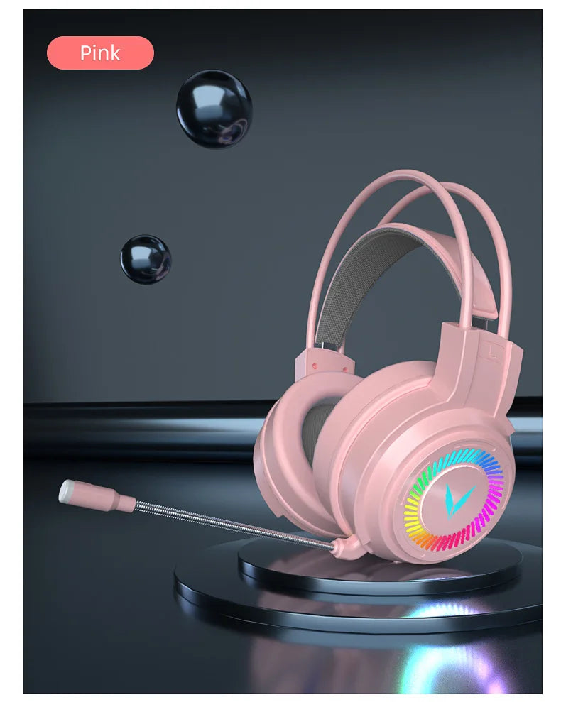 Cuffie Gaming 7.1 Surround Con Microfono Led Per PC Suono Chiaro Pieghevoli Comfort