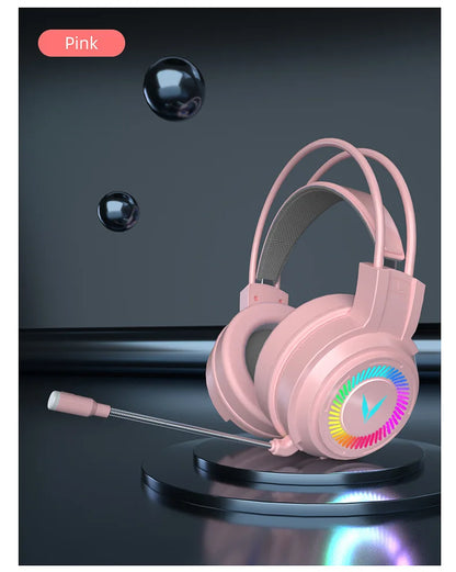 Cuffie Gaming 7.1 Surround Con Microfono Led Per PC Suono Chiaro Pieghevoli Comfort