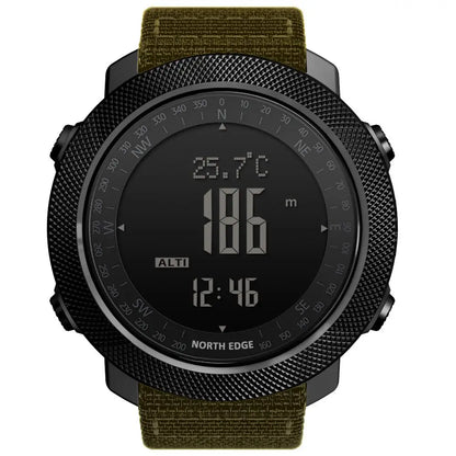 NORTH EDGE Sport da uomo Orologio digitale Ore Corsa Nuoto Esercito militare Orologi Altimetro Barometro Bussola impermeabile 50 m