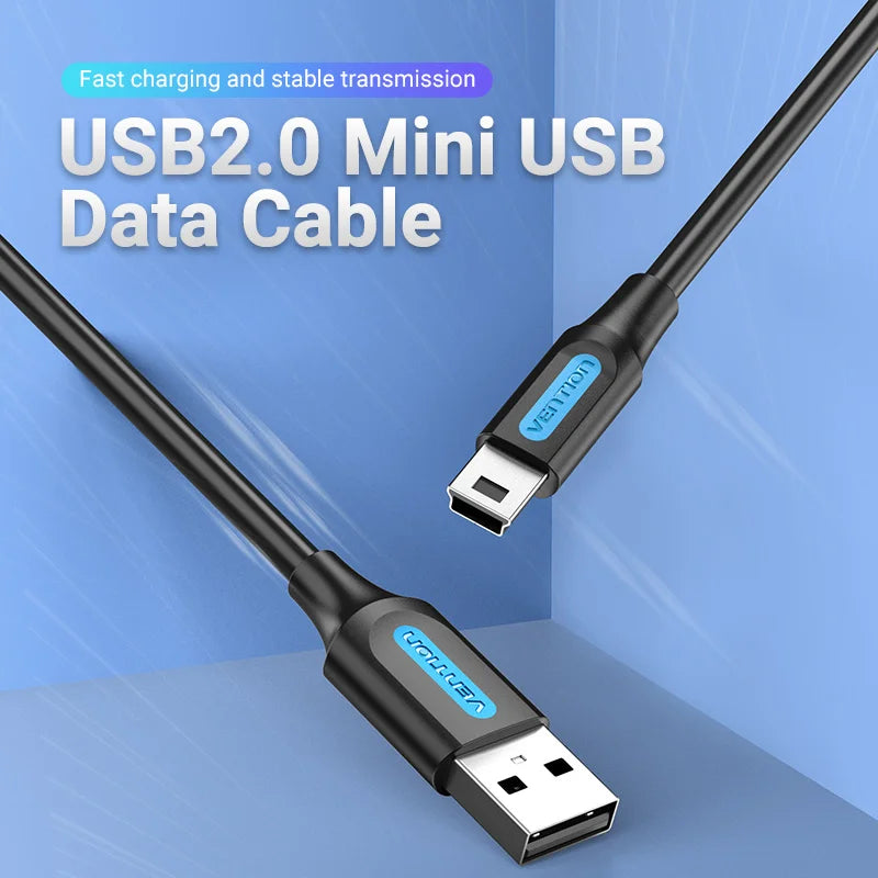 Vention Mini cavo USB ricarica rapida cavo dati da USB a Mini USB per fotocamera digitale HDD lettore MP3 MP4 DVR GPS Mini cavo USB 2.0