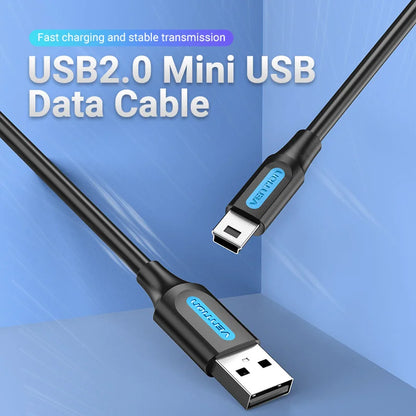Vention Mini cavo USB ricarica rapida cavo dati da USB a Mini USB per fotocamera digitale HDD lettore MP3 MP4 DVR GPS Mini cavo USB 2.0