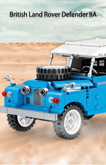 721 pezzi città retrò meccanica fuoristrada veicolo da costruzione Roadster auto da corsa  mattoni giocattoli per ragazzi regali per bambini