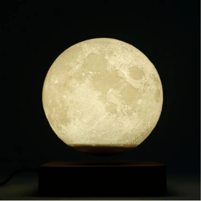 Lampada Lunare a Levitazione Magnetica 3D LED Notturna Galleggiante Rotante per Casa