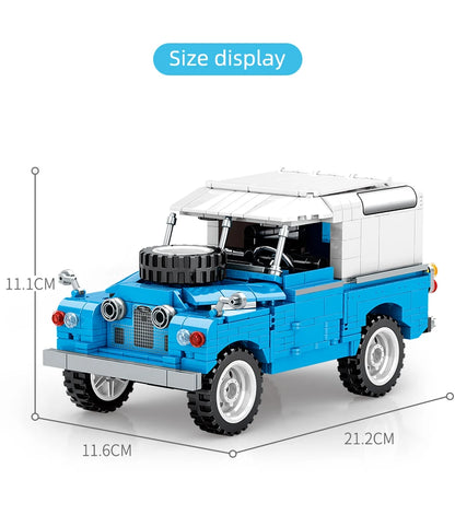 721 pezzi città retrò meccanica fuoristrada veicolo da costruzione Roadster auto da corsa  mattoni giocattoli per ragazzi regali per bambini
