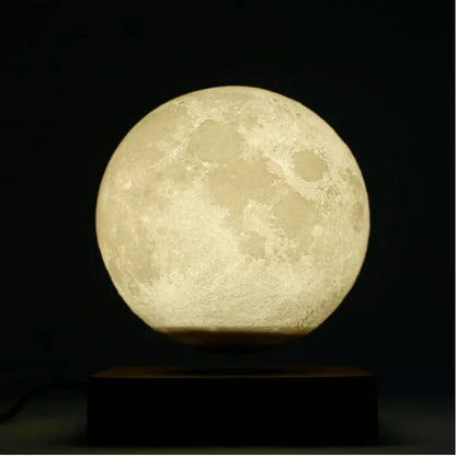 Lampada Lunare a Levitazione Magnetica 3D LED Notturna Galleggiante Rotante per Casa