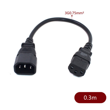 Cavo di prolunga angolare convertitore angolare IEC60320 C13 C13 a C14 Cavi di alimentazione angolare PDU Cavo di alimentazione CA maschio-femmina 10A 250V