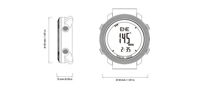 NORTH EDGE Sport da uomo Orologio digitale Ore Corsa Nuoto Esercito militare Orologi Altimetro Barometro Bussola impermeabile 50 m