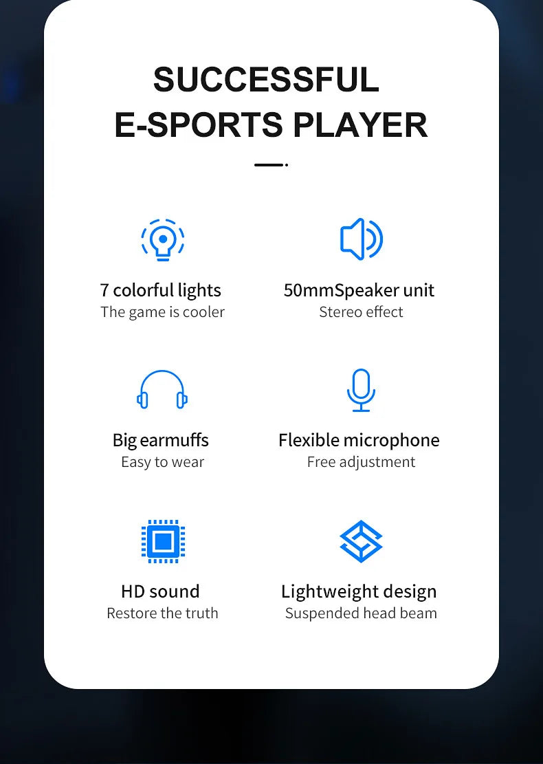 Cuffie Gaming 7.1 Surround Con Microfono Led Per PC Suono Chiaro Pieghevoli Comfort