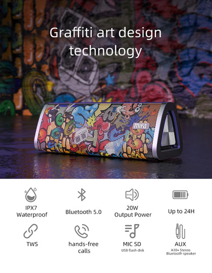 Mifa A10 Plus Altoparlante Bluetooth 20 W, Suono Stereo 360, Impermeabile IPX7, Bluetooth 5.0, 24 Ore Di Riproduzione
