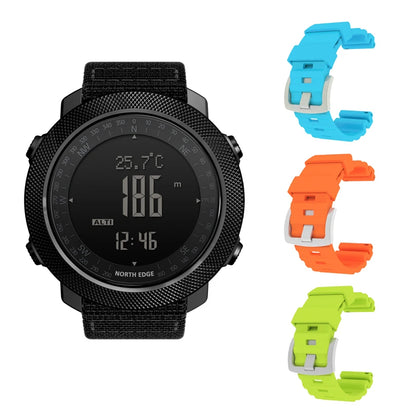 NORTH EDGE Sport da uomo Orologio digitale Ore Corsa Nuoto Esercito militare Orologi Altimetro Barometro Bussola impermeabile 50 m