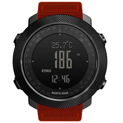 NORTH EDGE Sport da uomo Orologio digitale Ore Corsa Nuoto Esercito militare Orologi Altimetro Barometro Bussola impermeabile 50 m