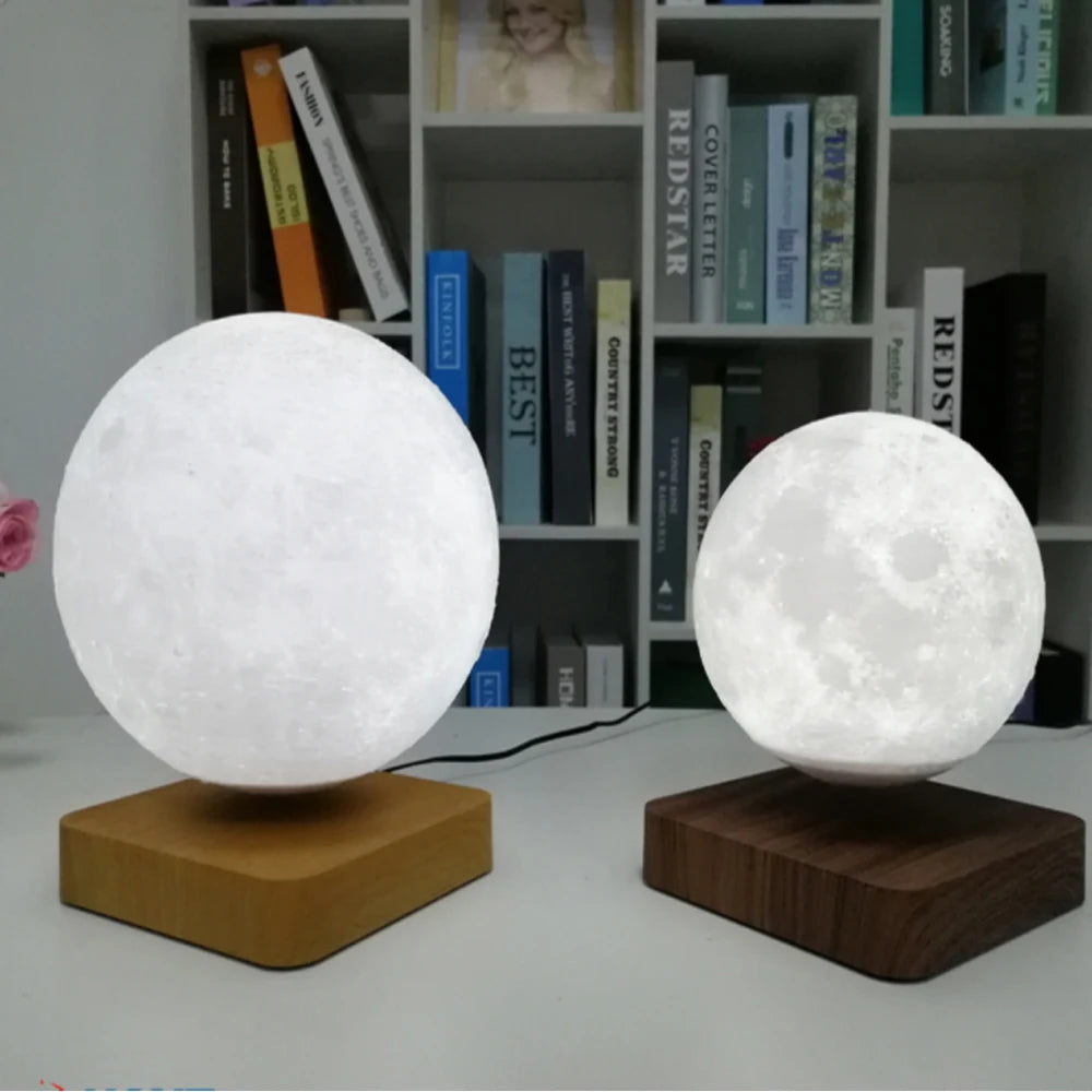 Lampada Lunare a Levitazione Magnetica 3D LED Notturna Galleggiante Rotante per Casa