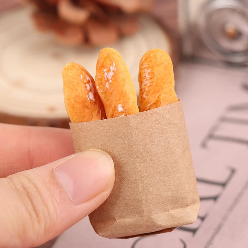 1 Set di cornetti finti Mini cibo pane ornamento miniatura decorazioni per case delle bambole mobili giocattoli accessori per case delle bambole artigianato per la casa