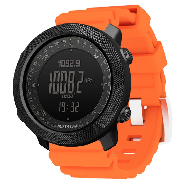 NORTH EDGE Sport da uomo Orologio digitale Ore Corsa Nuoto Esercito militare Orologi Altimetro Barometro Bussola impermeabile 50 m