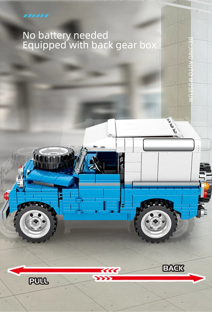 721 pezzi città retrò meccanica fuoristrada veicolo da costruzione Roadster auto da corsa  mattoni giocattoli per ragazzi regali per bambini