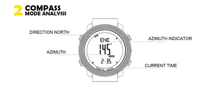 NORTH EDGE Sport da uomo Orologio digitale Ore Corsa Nuoto Esercito militare Orologi Altimetro Barometro Bussola impermeabile 50 m
