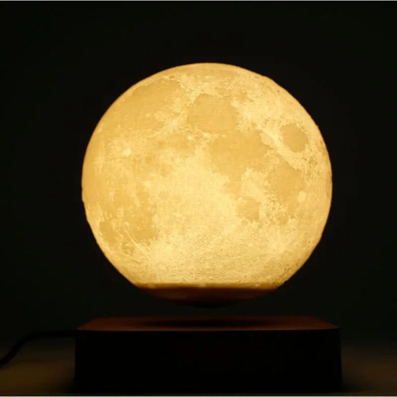 Lampada Lunare a Levitazione Magnetica 3D LED Notturna Galleggiante Rotante per Casa