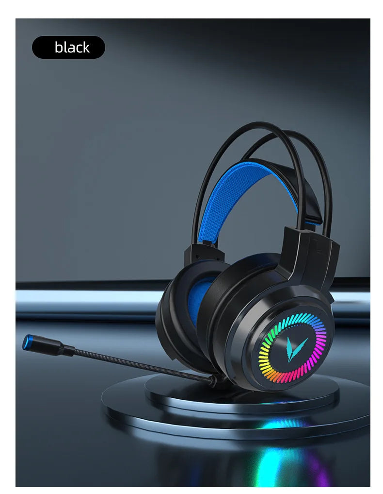 Cuffie Gaming 7.1 Surround Con Microfono Led Per PC Suono Chiaro Pieghevoli Comfort