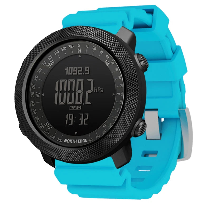 NORTH EDGE Sport da uomo Orologio digitale Ore Corsa Nuoto Esercito militare Orologi Altimetro Barometro Bussola impermeabile 50 m