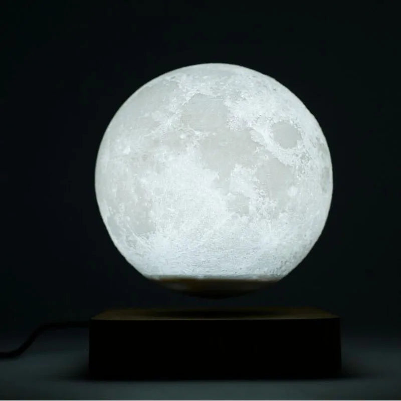Lampada Lunare a Levitazione Magnetica 3D LED Notturna Galleggiante Rotante per Casa