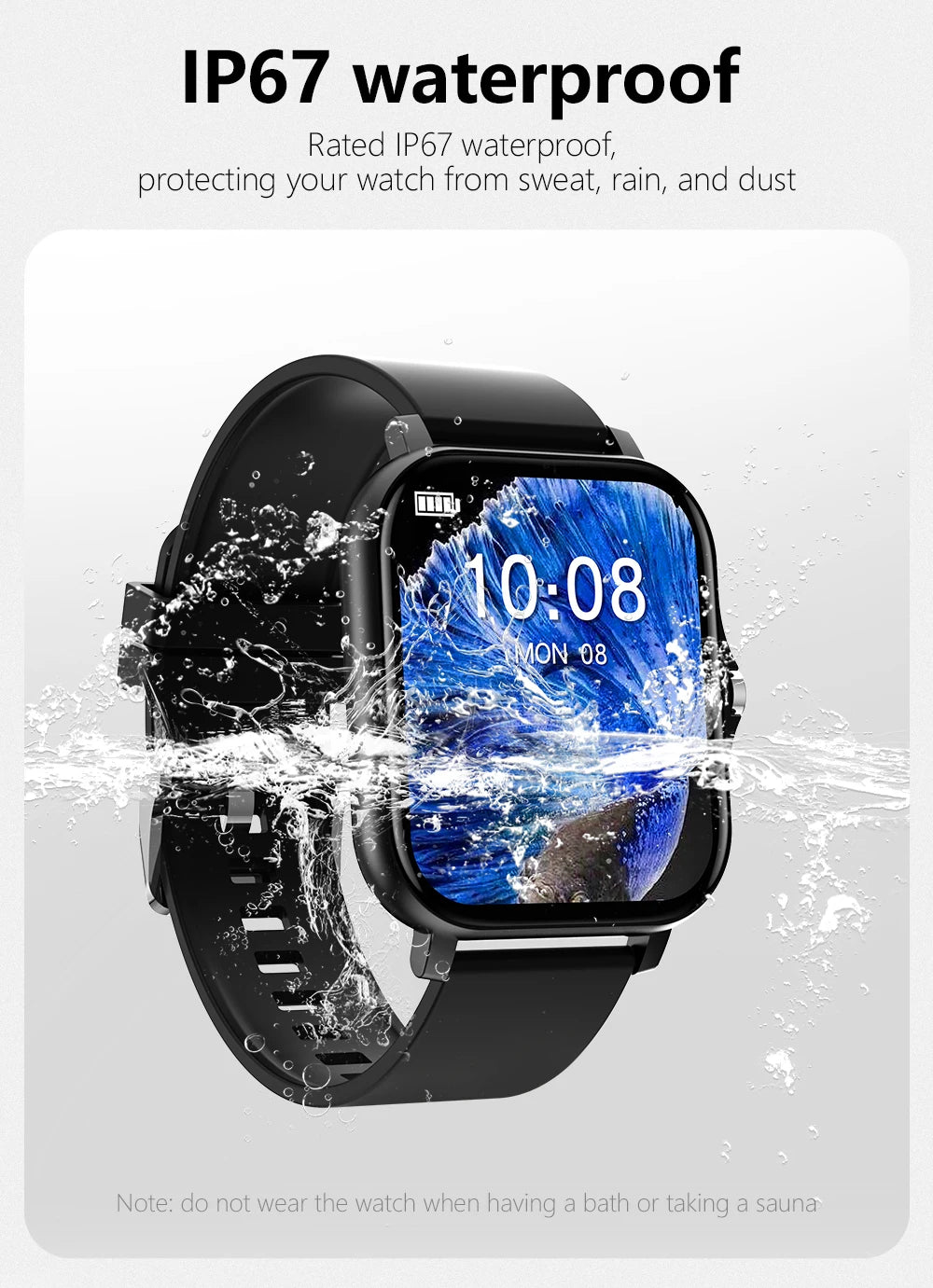 Smartwatch Colore 1,44 Pollici Con Chiamate Bluetooth E Monitoraggio Ossigeno Nel Sangue E Pressione Per Uomo E Donna