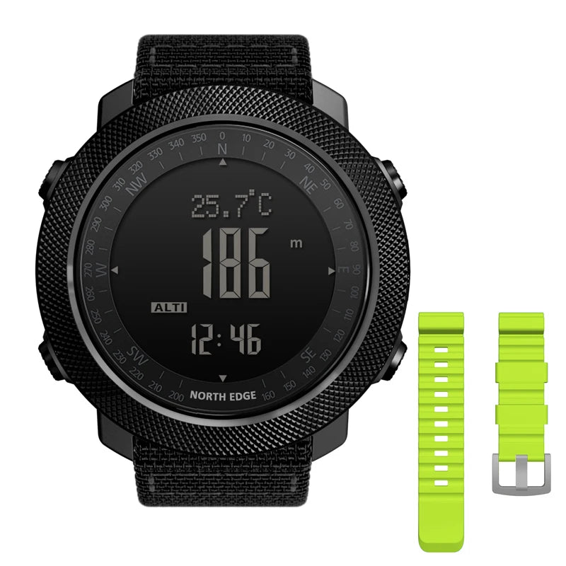NORTH EDGE Sport da uomo Orologio digitale Ore Corsa Nuoto Esercito militare Orologi Altimetro Barometro Bussola impermeabile 50 m