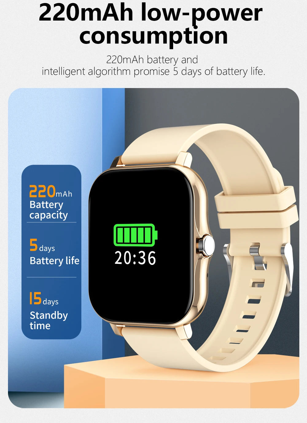 Smartwatch Colore 1,44 Pollici Con Chiamate Bluetooth E Monitoraggio Ossigeno Nel Sangue E Pressione Per Uomo E Donna