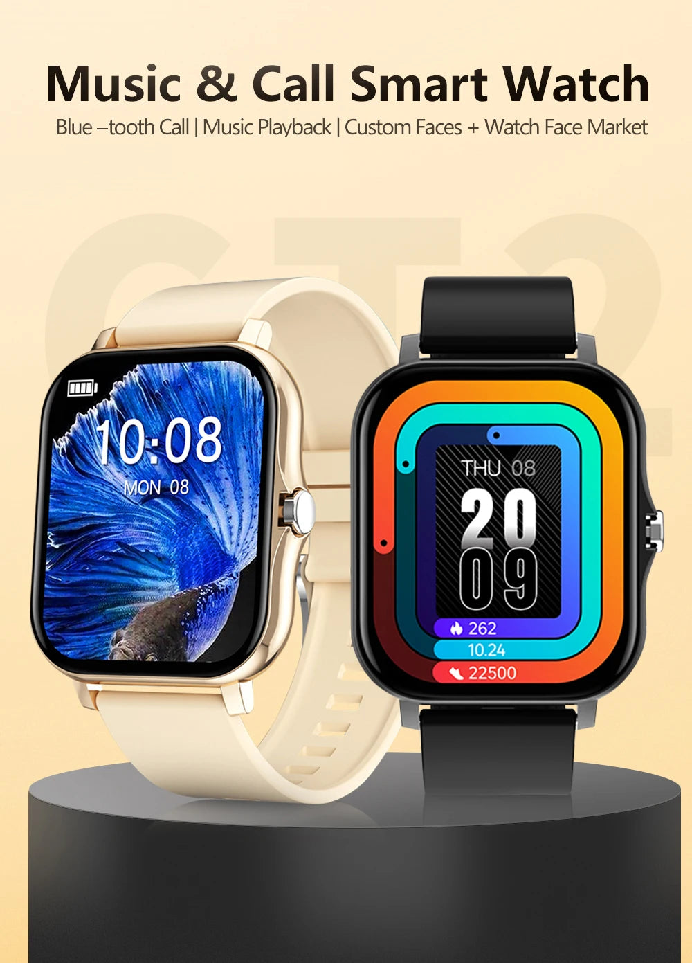 Smartwatch Colore 1,44 Pollici Con Chiamate Bluetooth E Monitoraggio Ossigeno Nel Sangue E Pressione Per Uomo E Donna