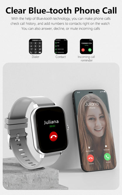 Smartwatch Colore 1,44 Pollici Con Chiamate Bluetooth E Monitoraggio Ossigeno Nel Sangue E Pressione Per Uomo E Donna