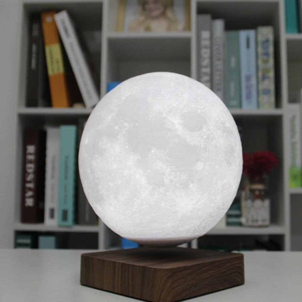 Lampada Lunare a Levitazione Magnetica 3D LED Notturna Galleggiante Rotante per Casa