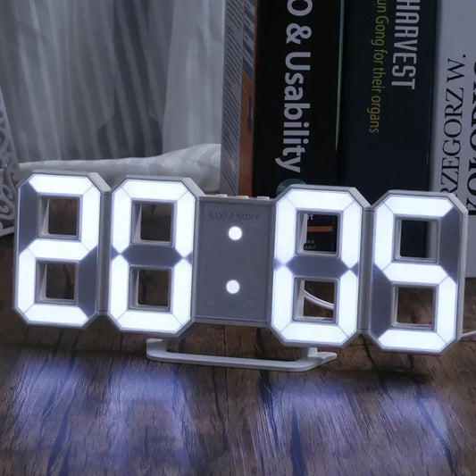 Orologio Digitale Led 3D Da Parete Con Modalità Notte Decorazione Elegante Per Camera Da Letto