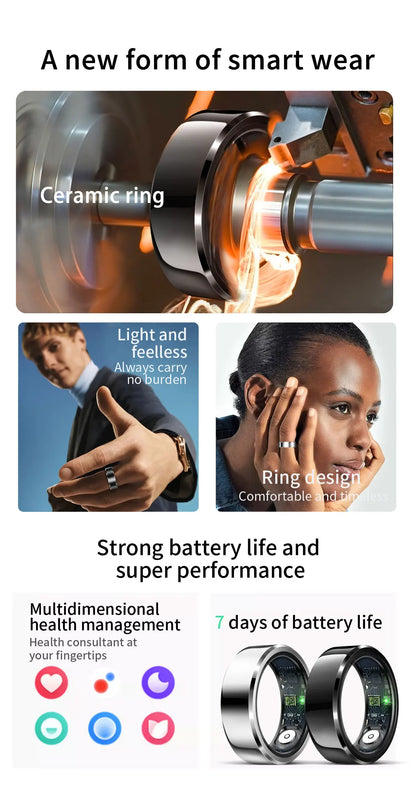 Anello Fitness Intelligente Per Huawei Xiaomi Tracciamento Attività Sonno Bluetooth Adatto iOS Android