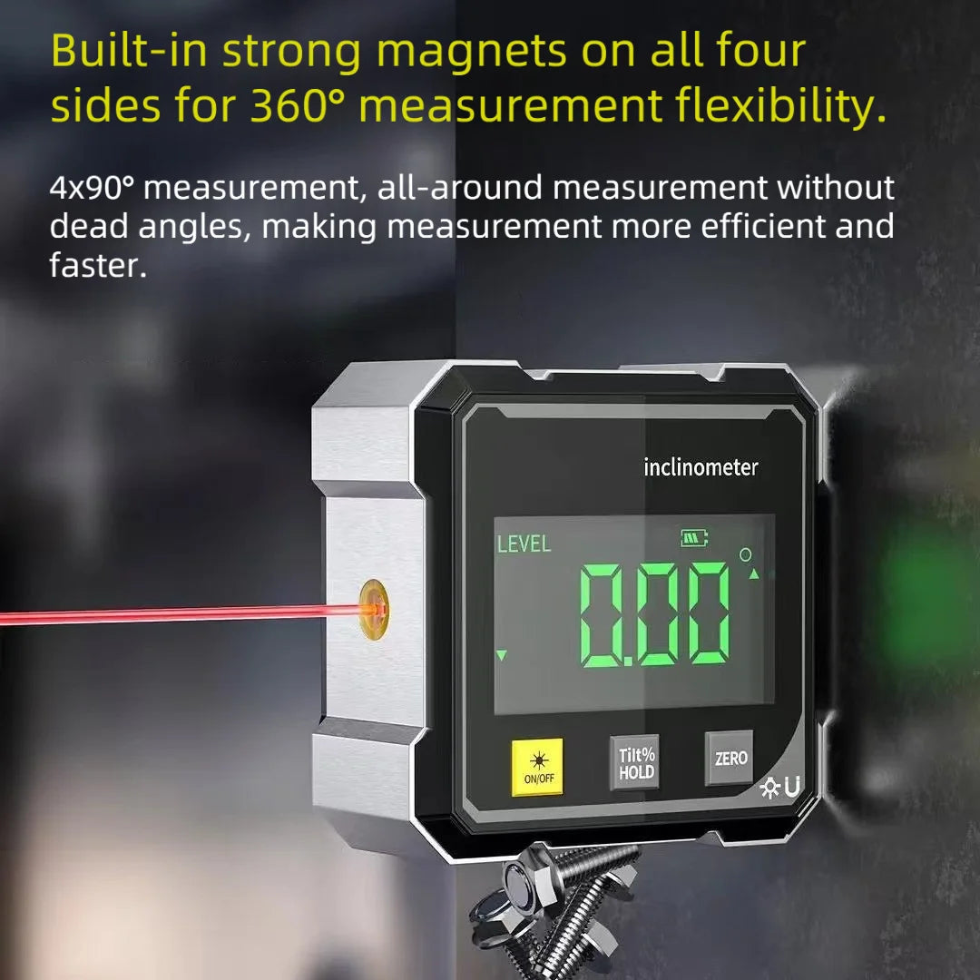Goniometro Digitale Magnetico Con Inclinometro Laser E Livella Elettronica Per Misurazione Pendenza