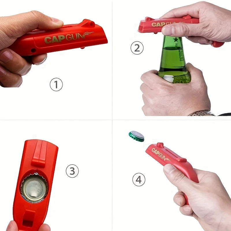 Apribottiglie Pistola a Cappuccio Divertente Per Bar Domestici e Feste Regalo per Uomo Birra