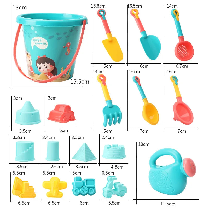 Set Giochi Spiaggia Per Bambini Con Secchiello E Paletta Per Sabbia E Attrezzi Da Acqua Estivi