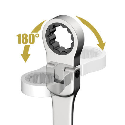 WOZOBUY Set di chiavi a cricchetto con testa flessibile - Chiavi combinate a cricchetto metriche Set di chiavi per ingranaggi CrV Set di strumenti di riparazione per chiavi per auto