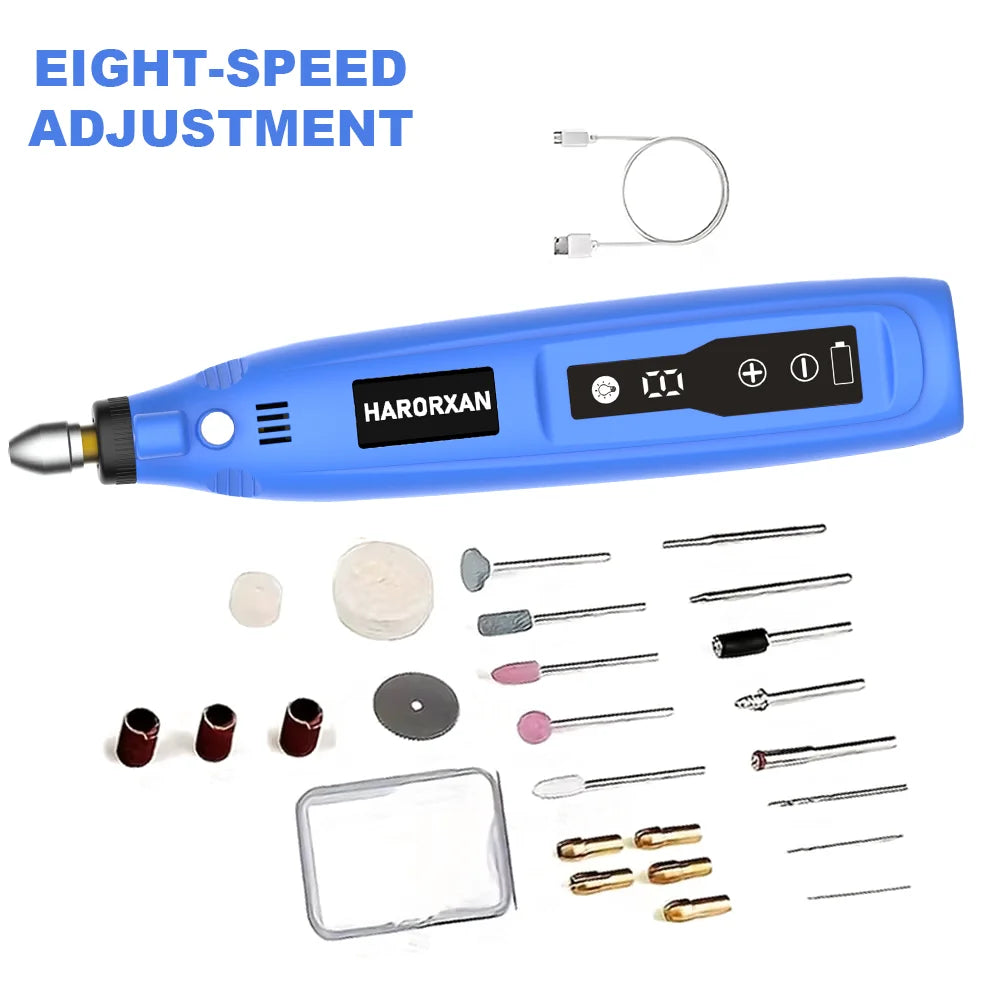 Kit Utensili Rotanti Usb Per Incisione Legno Gioielli Metallo Vetro Fai Da Te Precisione