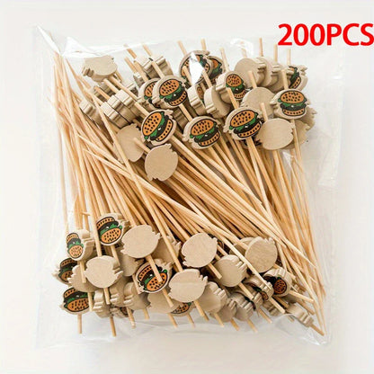 Forchette Di Frutta In Bamboo Usa E Getta 100 Pz Ecologiche Per Buffet Cerimonie Feste