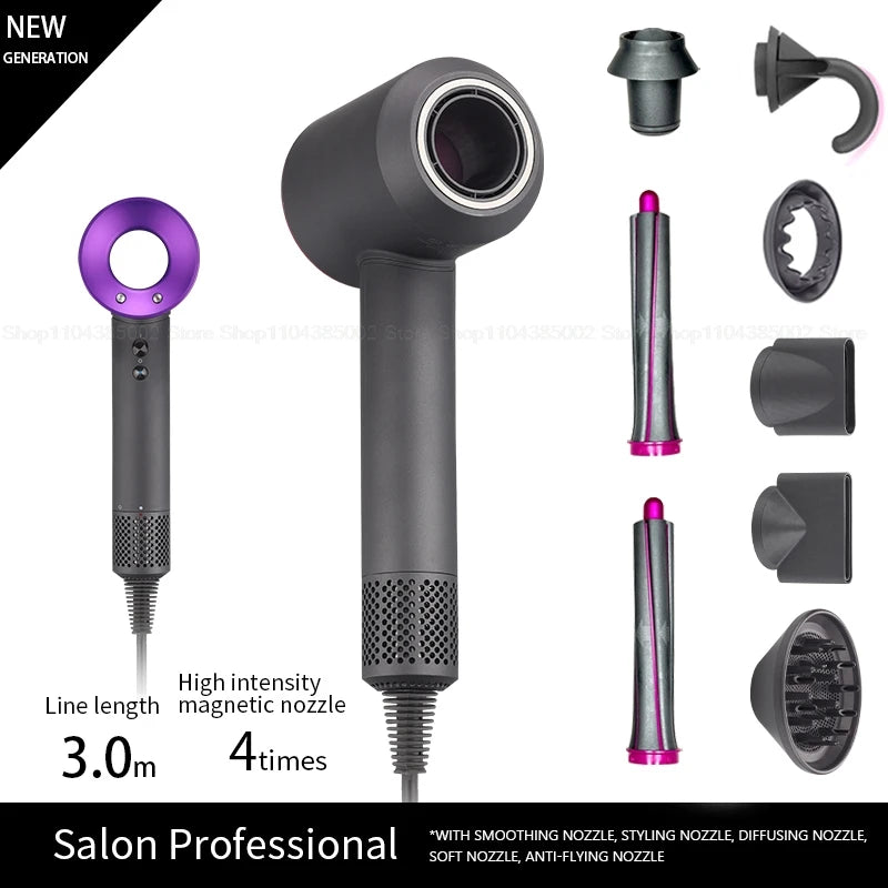 Accessorio Professionale Senza Lame per Asciugacapelli Dyson, Ioni Negativi, Asciugatura Rapida, Potente, per Casa, con Funzione Anti-Crespo, Elettrico