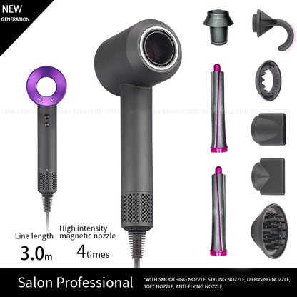 Accessorio Professionale Senza Lame per Asciugacapelli Dyson, Ioni Negativi, Asciugatura Rapida, Potente, per Casa, con Funzione Anti-Crespo, Elettrico