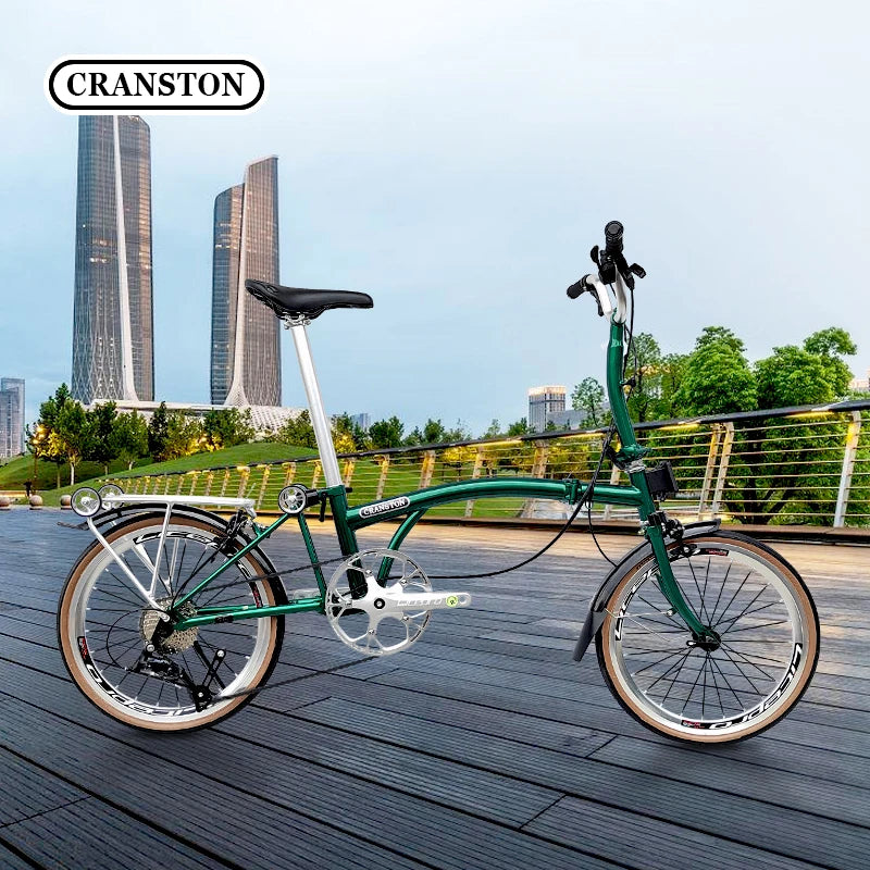 Bicicletta Pieghevole 20 Pollici Da Donna Leggera A 9 Velocità Portatile E Retrò