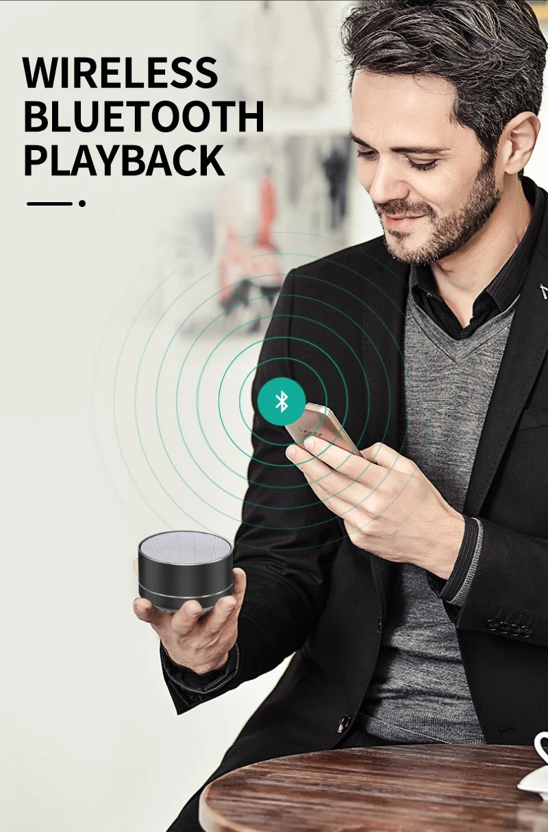 A10 Subwoofer esterno Mini altoparlante portatile Radio FM Altoparlante musicale Altoparlante wireless in lega di alluminio