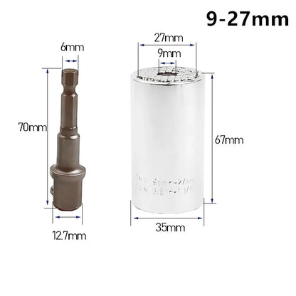 Onnfang 7-19/11-32mm chiave a cricchetto universale testa a bussola universale, chiave a bussola per uso domestico/chiave per utensili manuali