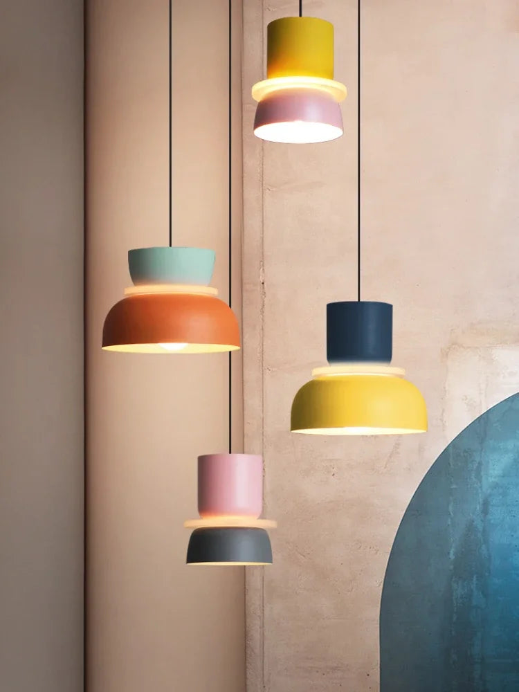 Lampada A Sospensione Macaron Nordico In Ferro Nero Design Moderno Per Soggiorno E Sala Da Pranzo